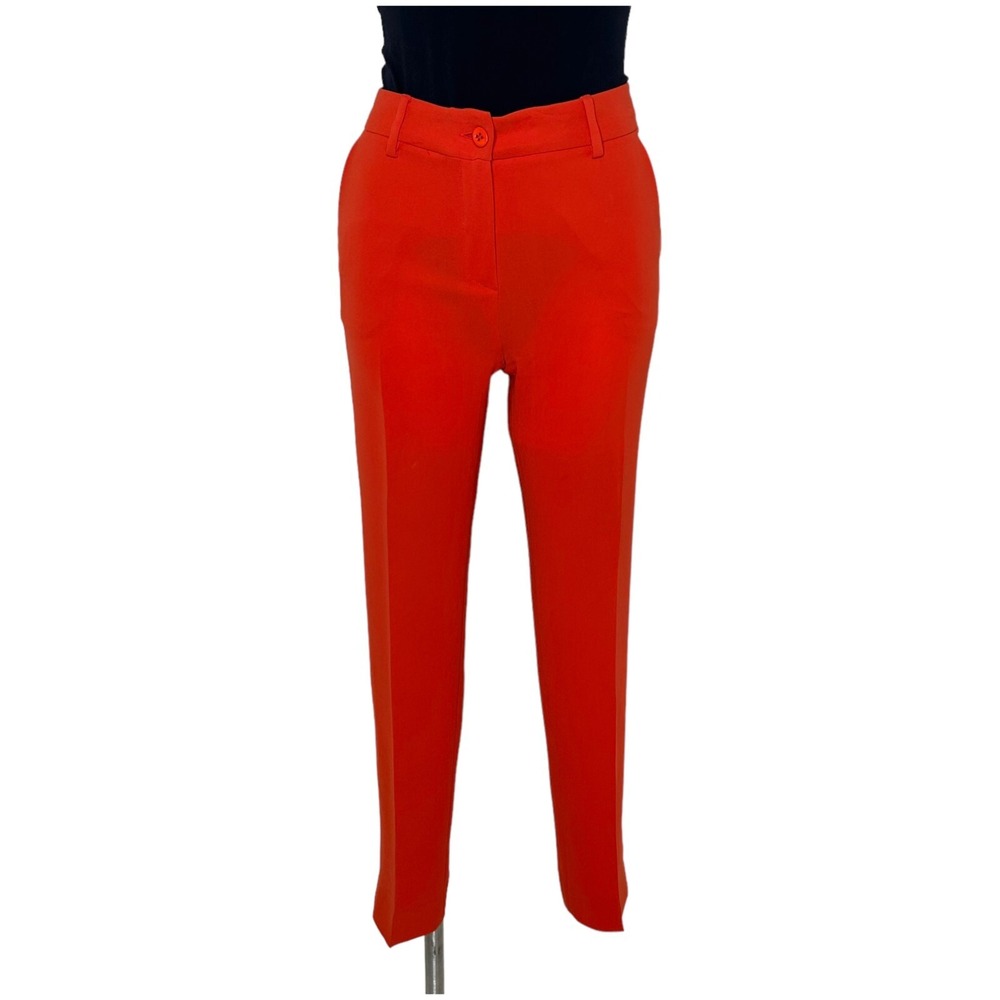 MAX MARA Studio Rich Orange Trouser Pants Women's Small Flat Front